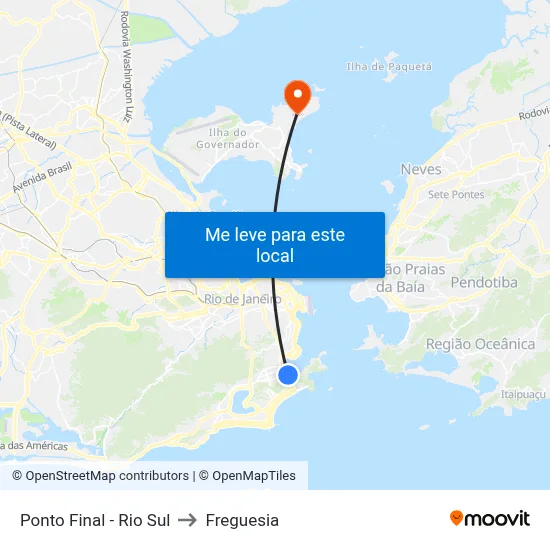 Ponto Final - Rio Sul to Freguesia map