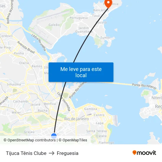 Tijuca Tênis Clube to Freguesia map