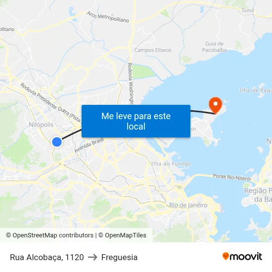 Rua Alcobaça, 1120 to Freguesia map