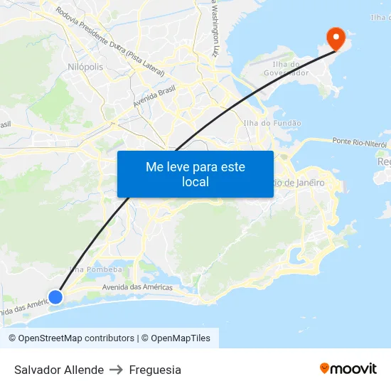 Salvador Allende to Freguesia map