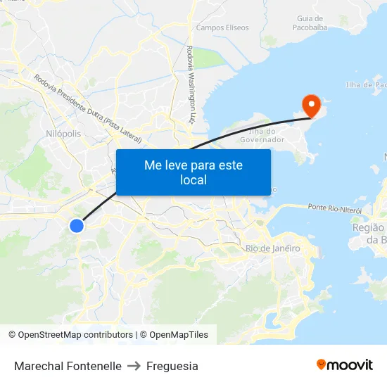 Marechal Fontenelle to Freguesia map