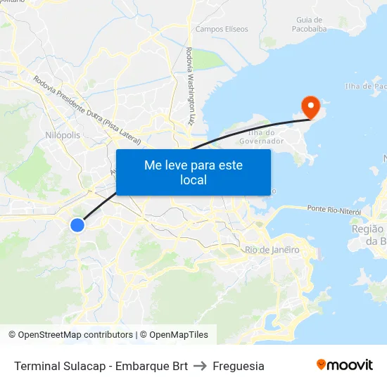 Terminal Sulacap - Embarque Brt to Freguesia map
