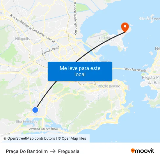 Praça Do Bandolim to Freguesia map