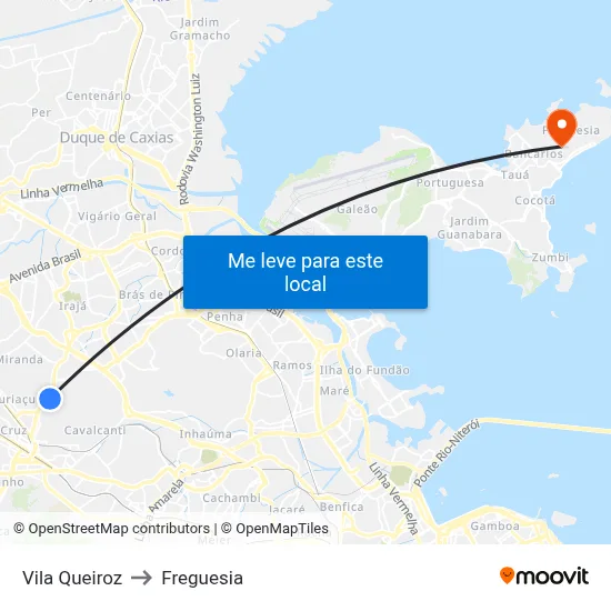 Vila Queiroz to Freguesia map