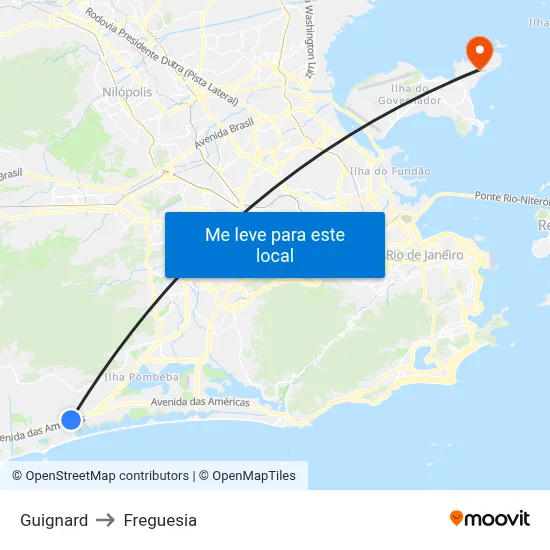 Guignard to Freguesia map