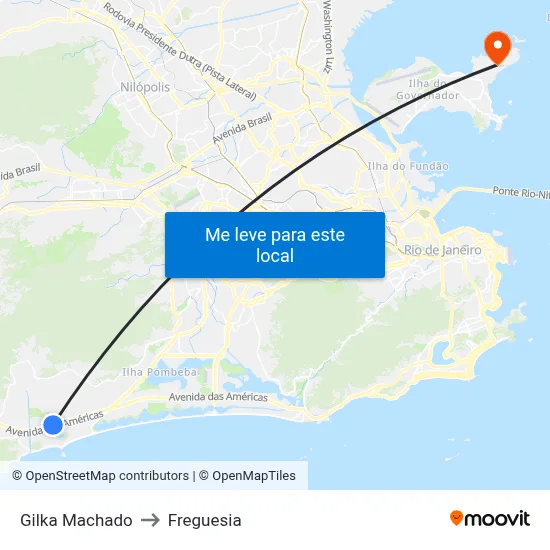 Gilka Machado to Freguesia map