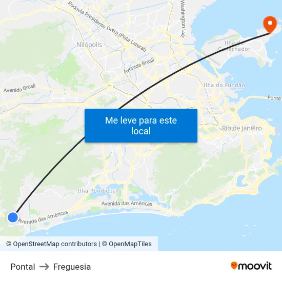 Pontal to Freguesia map