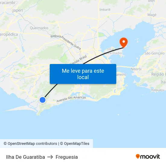 Ilha De Guaratiba to Freguesia map