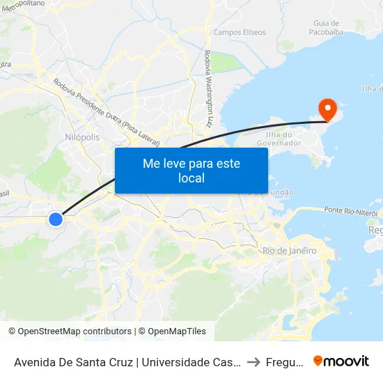 Avenida De Santa Cruz | Universidade Castelo Branco to Freguesia map