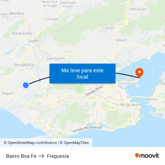 Bairro Boa Fé to Freguesia map