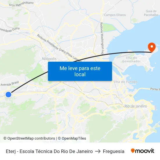 Eterj - Escola Técnica Do Rio De Janeiro to Freguesia map
