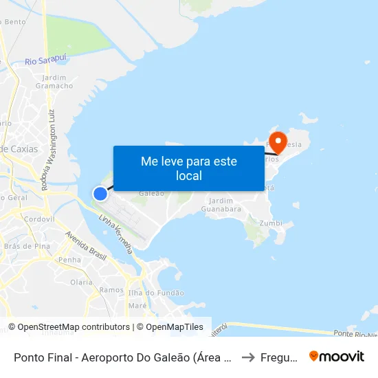 Ponto Final - Aeroporto Do Galeão (Área De Apoio) to Freguesia map