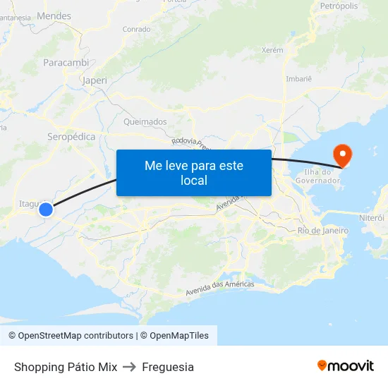 Shopping Pátio Mix to Freguesia map