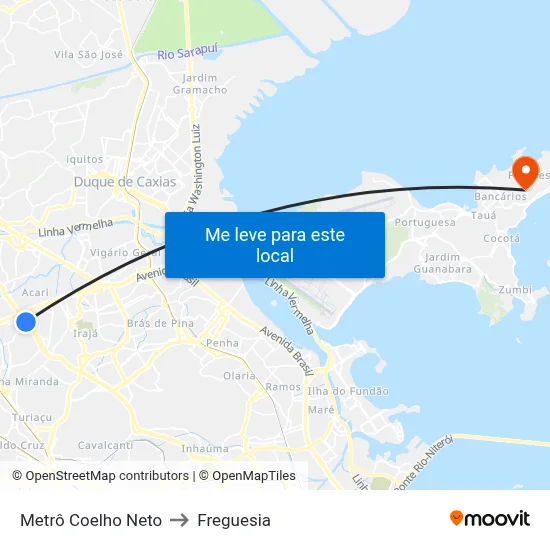 Metrô Coelho Neto to Freguesia map