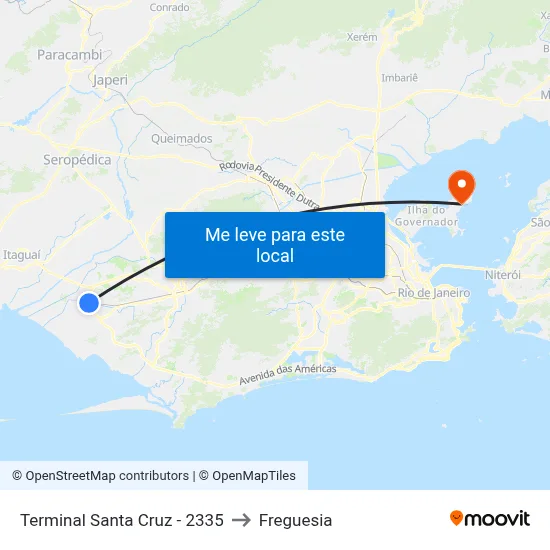 Terminal Santa Cruz - 2335 to Freguesia map