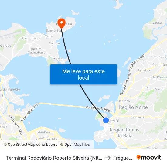 Terminal Rodoviário Roberto Silveira (Niterói) to Freguesia map