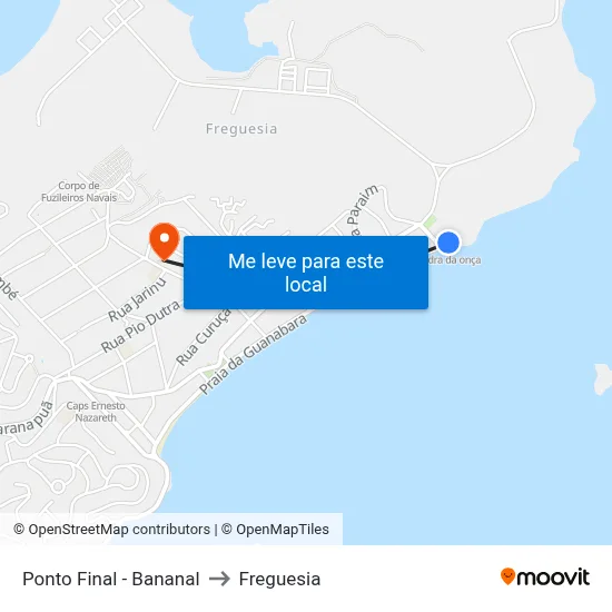 Ponto Final - Bananal to Freguesia map