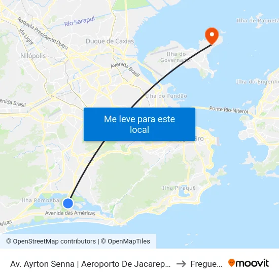 Av. Ayrton Senna | Aeroporto De Jacarepaguá ✈ to Freguesia map