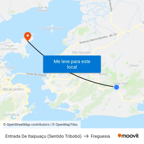 Entrada De Itaipuaçu (Sentido Tribobó) to Freguesia map
