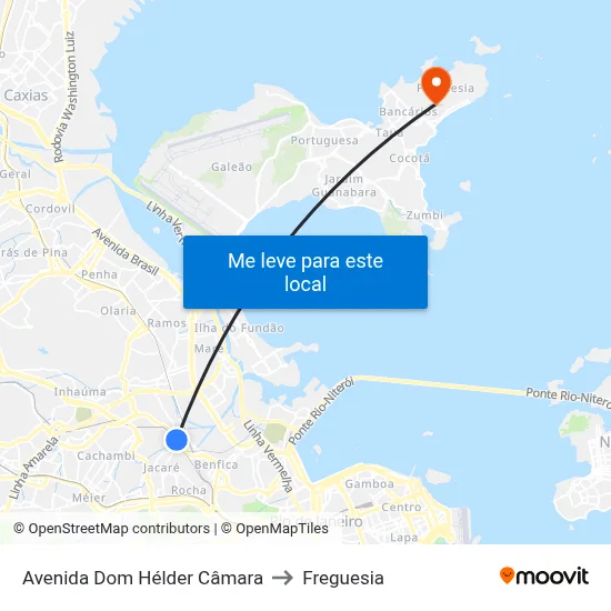 Avenida Dom Hélder Câmara to Freguesia map
