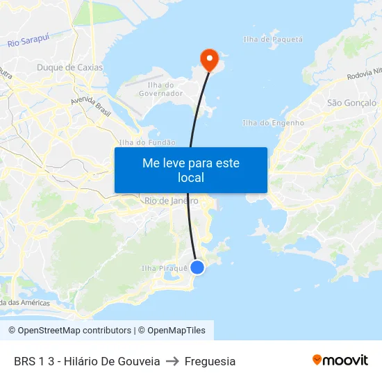 BRS 1 3 - Hilário De Gouveia to Freguesia map