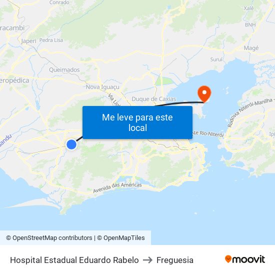 Hospital Estadual Eduardo Rabelo to Freguesia map