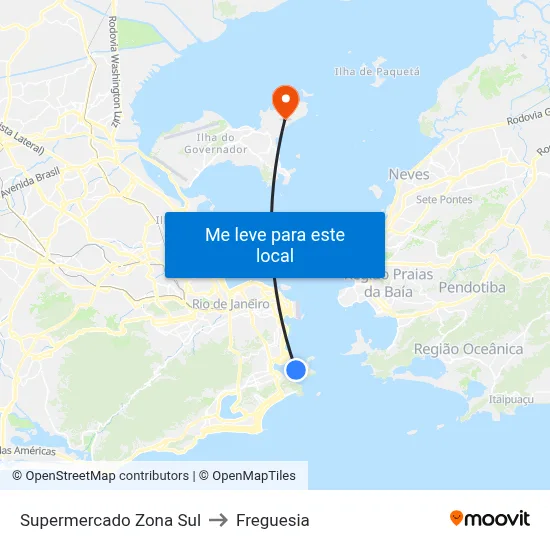 Supermercado Zona Sul to Freguesia map