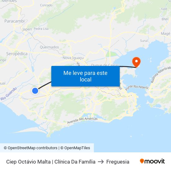 Ciep Octávio Malta | Clínica Da Família to Freguesia map