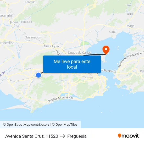 Avenida Santa Cruz, 11520 to Freguesia map