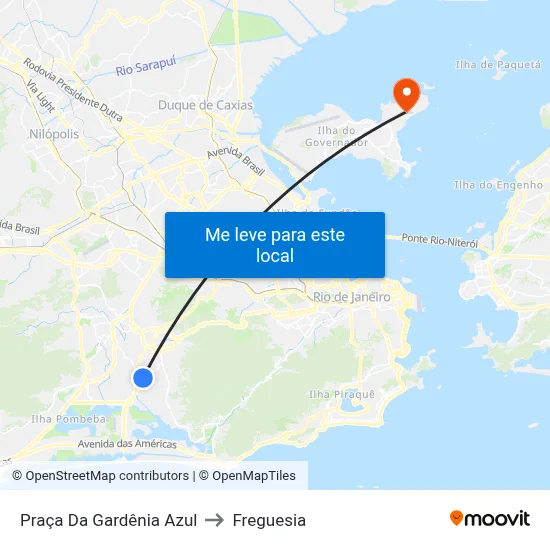 Praça Da Gardênia Azul to Freguesia map