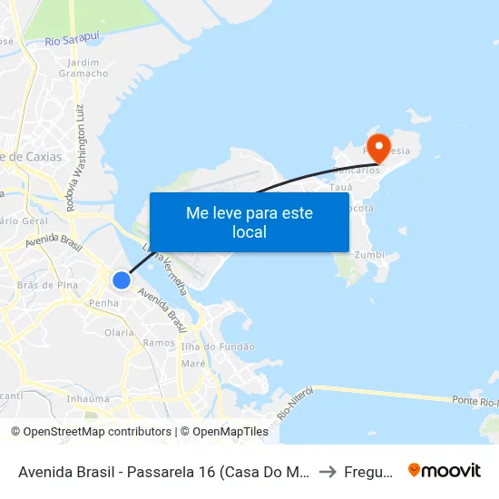 Avenida Brasil - Passarela 16 (Casa Do Marinheiro) to Freguesia map