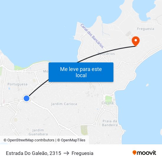Estrada Do Galeão, 2315 to Freguesia map