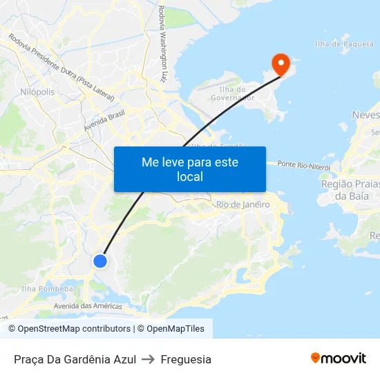 Praça Da Gardênia Azul to Freguesia map