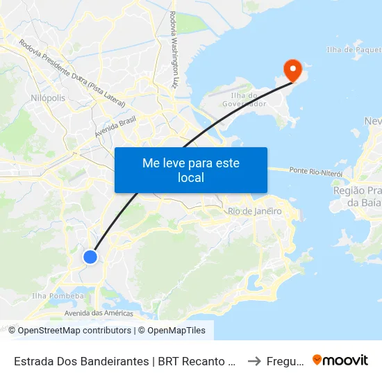 Estrada Dos Bandeirantes | BRT Recanto Das Palmeiras to Freguesia map