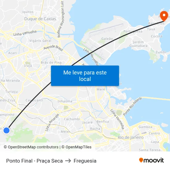 Ponto Final - Praça Seca to Freguesia map
