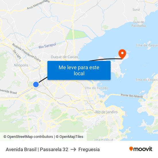 Avenida Brasil | Passarela 32 to Freguesia map