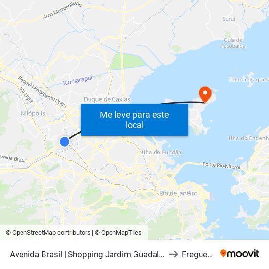 Avenida Brasil | Shopping Jardim Guadalupe to Freguesia map