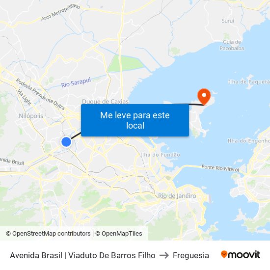Avenida Brasil | Viaduto De Barros Filho to Freguesia map