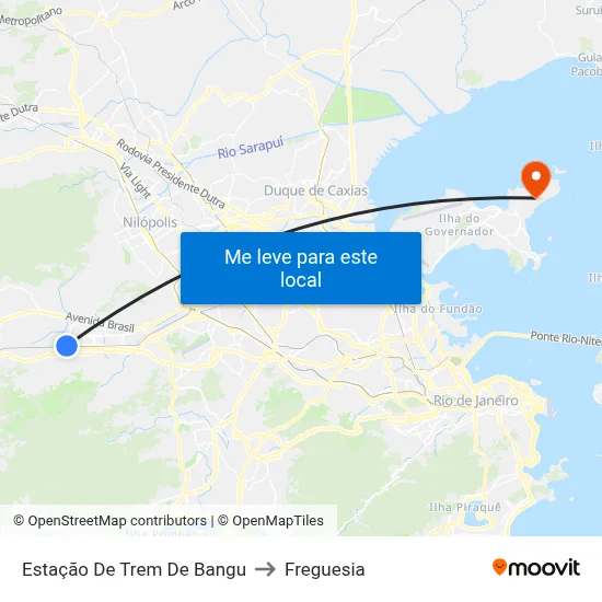 Estação De Trem De Bangu to Freguesia map