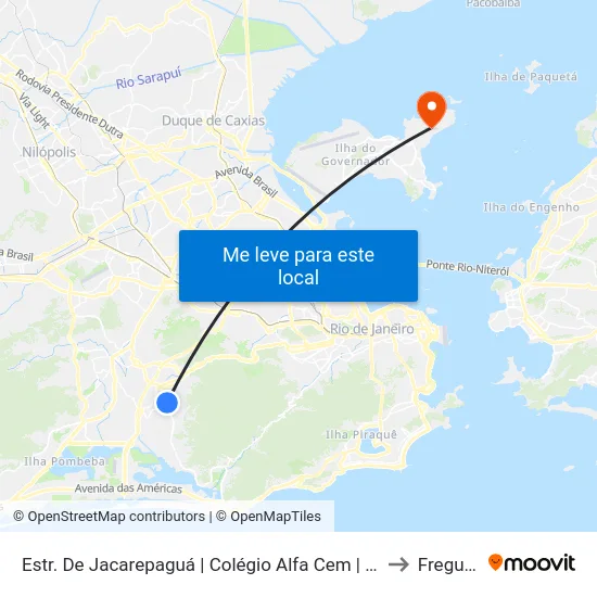 Estr. De Jacarepaguá | Colégio Alfa Cem | Legacy School to Freguesia map