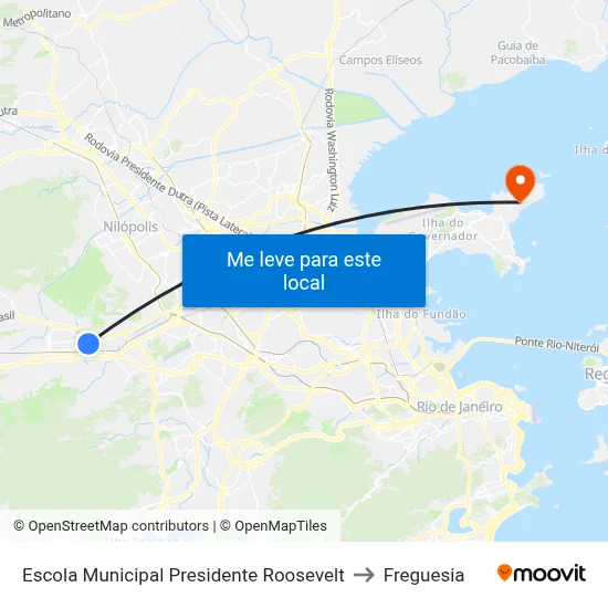 Escola Municipal Presidente Roosevelt to Freguesia map