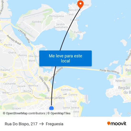 Rua Do Bispo, 217 to Freguesia map