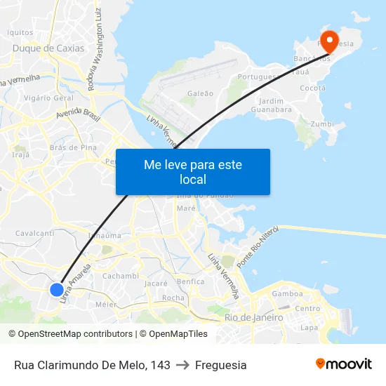 Rua Clarimundo De Melo, 143 to Freguesia map