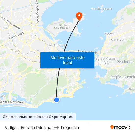 Vidigal - Entrada Principal to Freguesia map