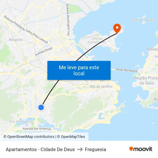 Apartamentos - Cidade De Deus to Freguesia map