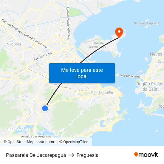 Passarela De Jacarepaguá to Freguesia map