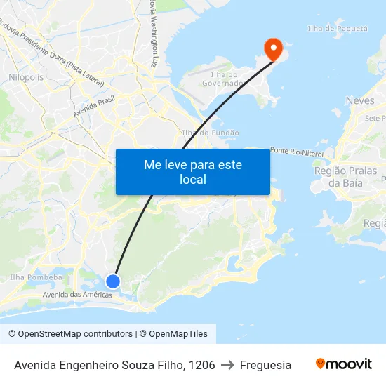 Avenida Engenheiro Souza Filho, 1206 to Freguesia map