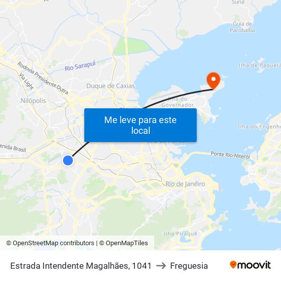 Estrada Intendente Magalhães, 1041 to Freguesia map