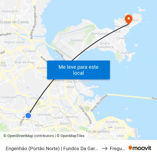 Engenhão (Portão Norte) | Fundos Da Garagem Transurb to Freguesia map