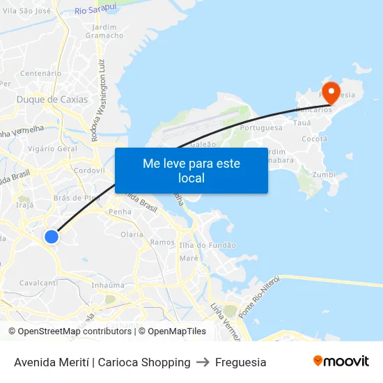 Avenida Merití | Carioca Shopping to Freguesia map